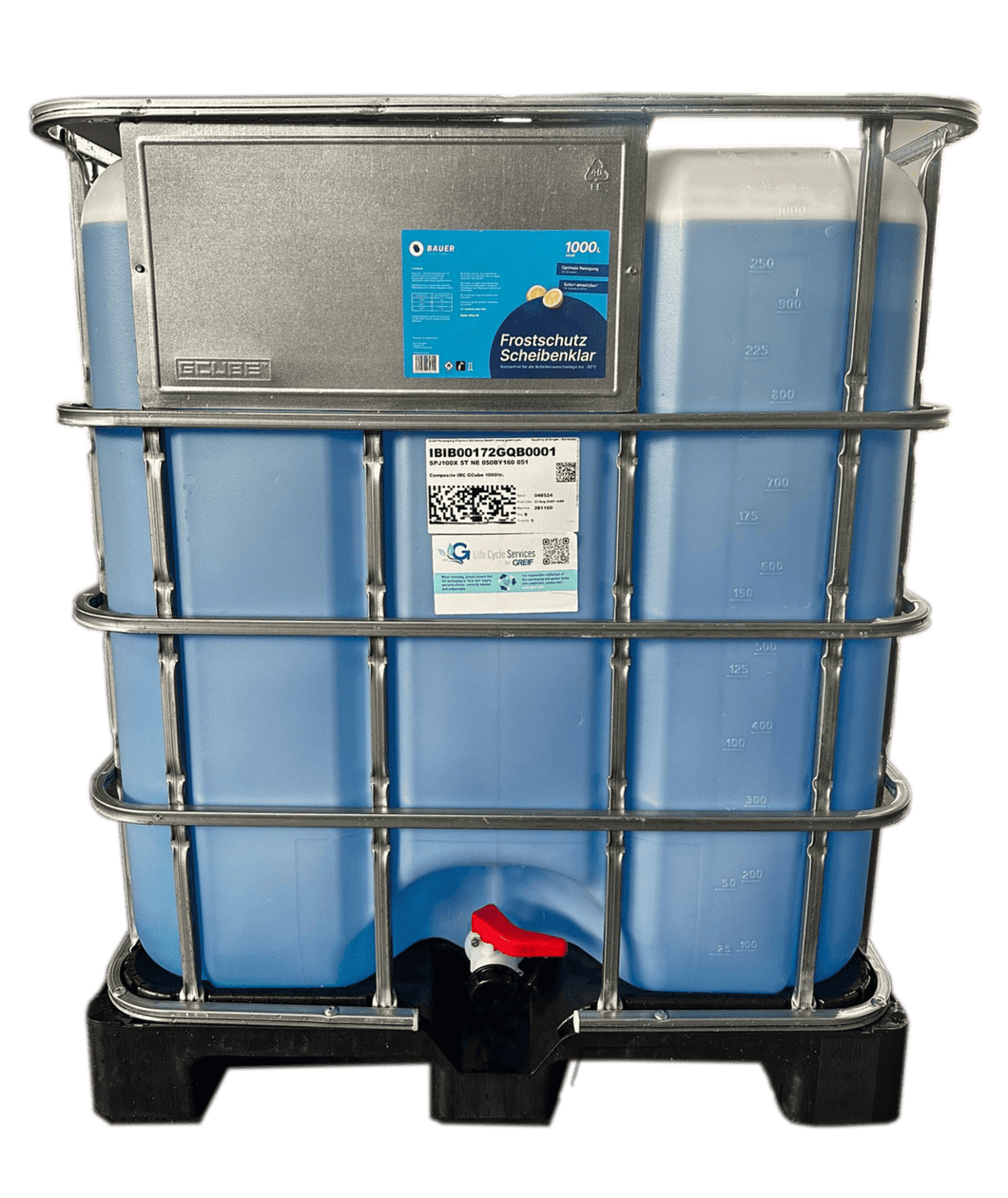 Bauer Blue Windscreen Antifreeze - 1,000L IBC Container - Deposit-free 